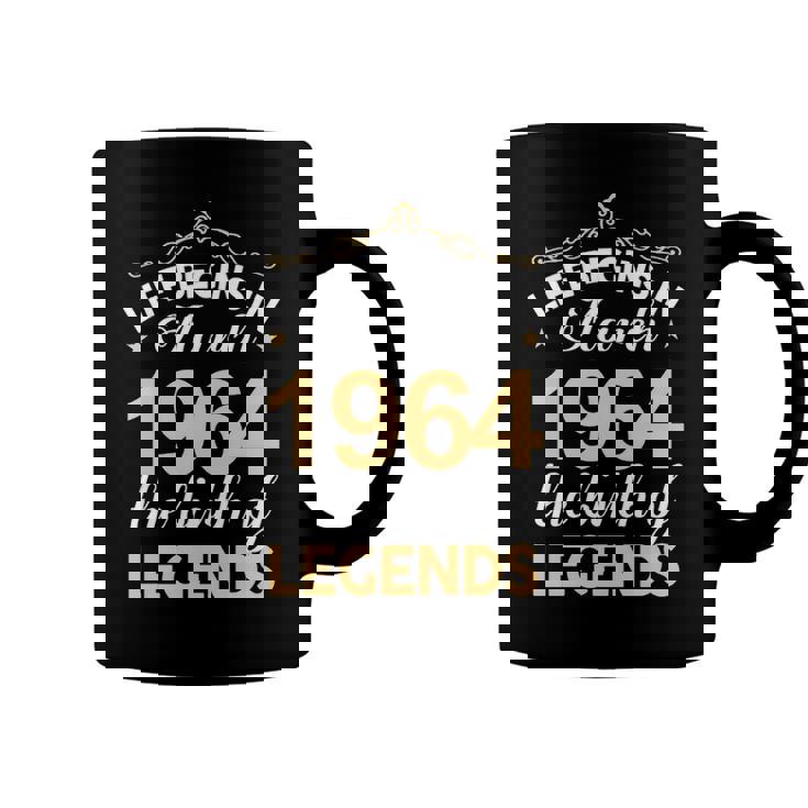 March 1964 Birthday   Life Begins In March 1964 V2 Coffee Mug