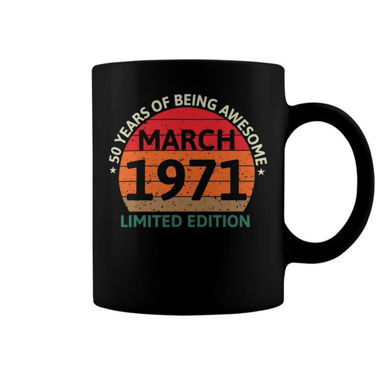 March 1971 50 Years Old Retro Vintage 50Th Birthday V2 Coffee Mug