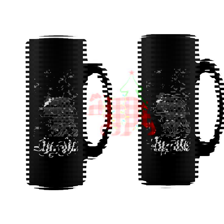 Matching Buffalo Plaid Christmas Bigsister Bear Pajama Coffee Mug