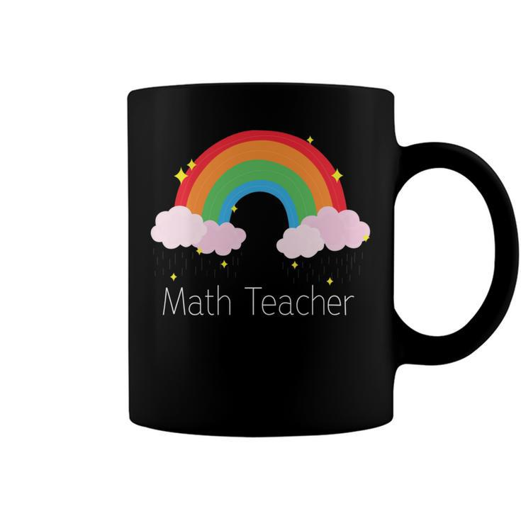 Math Teacher With Rainbow Design Coffee Mug