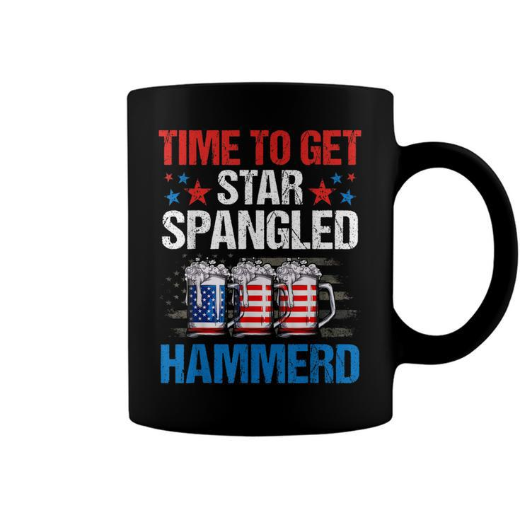 Mb35 Time To Get Star Spangled Hammered 4Th July Beer Lover  Coffee Mug