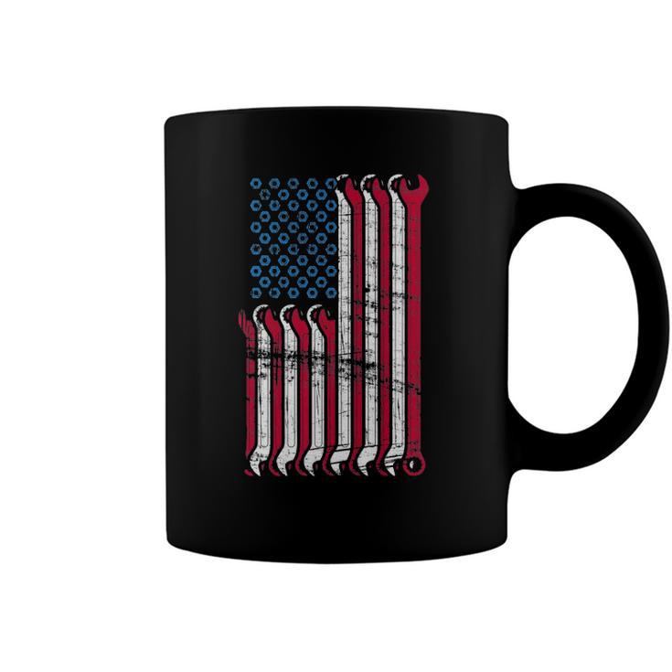 Mechanic American Flag Combination Wrenches Gift Coffee Mug