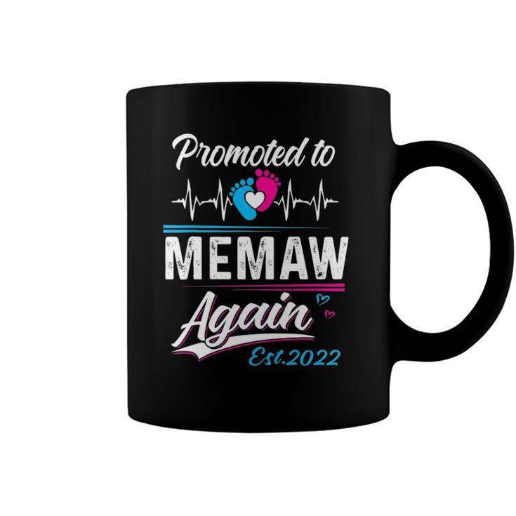 Memaw Gift Promoted To Memaw Again Est 2022 Grandma Coffee Mug
