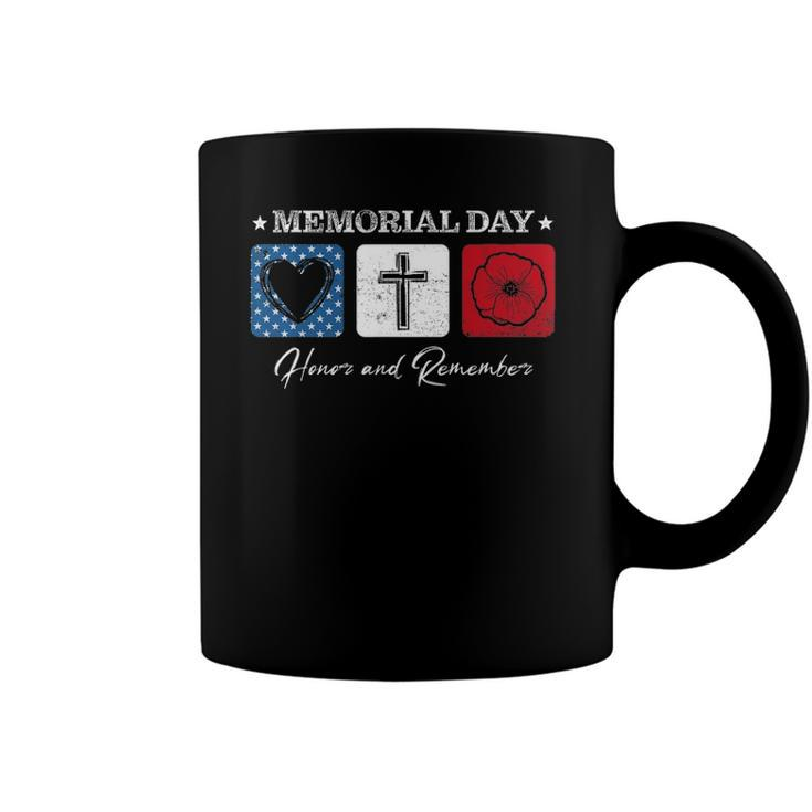 Memorial Day 2022 Veterans Day Usa Flag Red Poppy Honor Coffee Mug