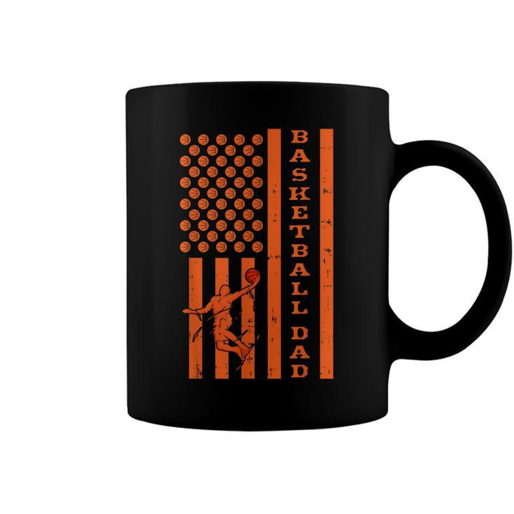 Mens 4Th Of July Fathers Day Patriotic American Basketball Dad  Coffee Mug