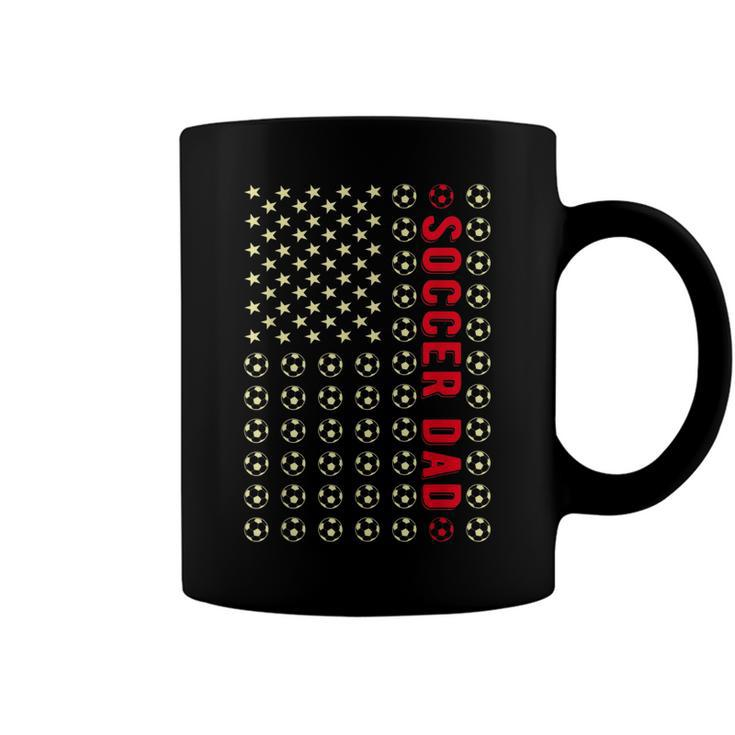 Mens 4Th Of July Soccer Dad Patriotic American Flag Fathers Day  Coffee Mug