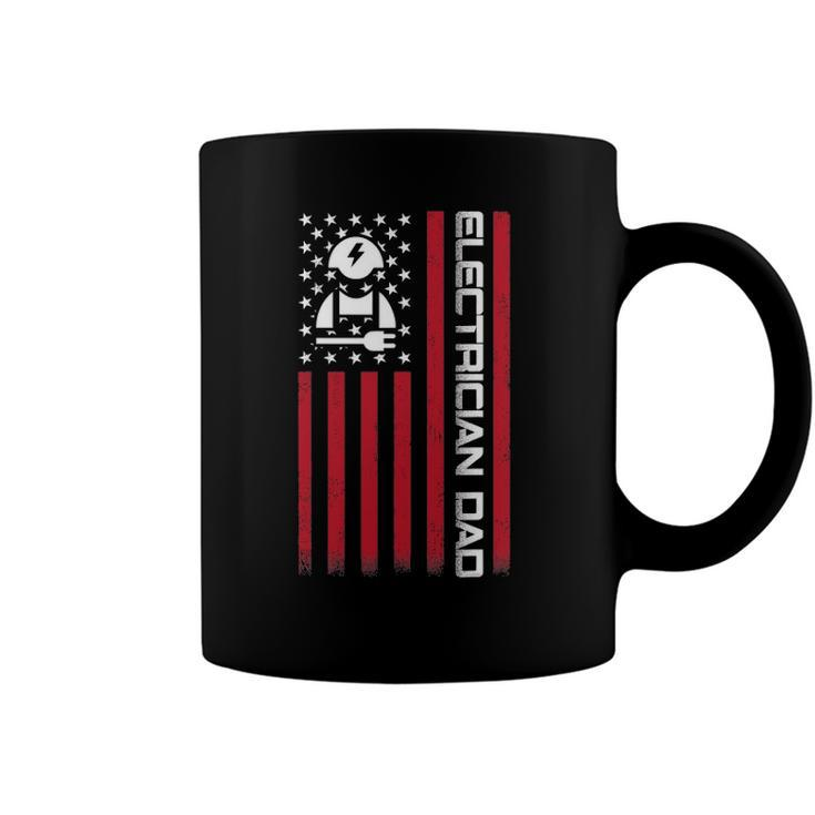 Mens 4Th Of July Us Flag Electrician Dad Gift For Fathers Day Coffee Mug