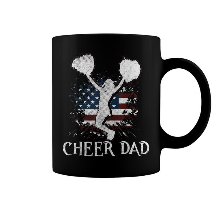 Mens American Flag Cheer Dad 4Th Of July Fathers Day  Funny  Coffee Mug