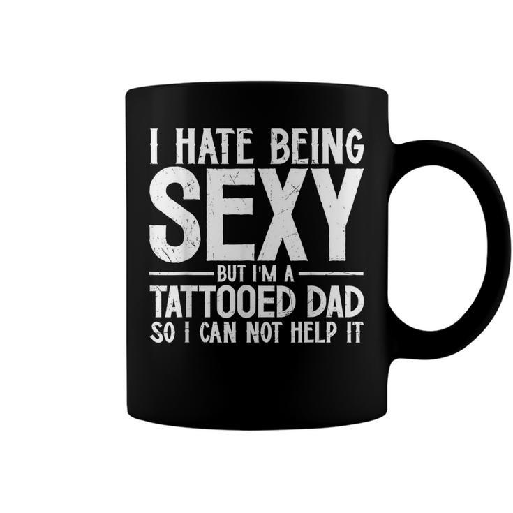 Mens Awesome Dads Have Tattoos And Beards  Fathers Day  V2 Coffee Mug