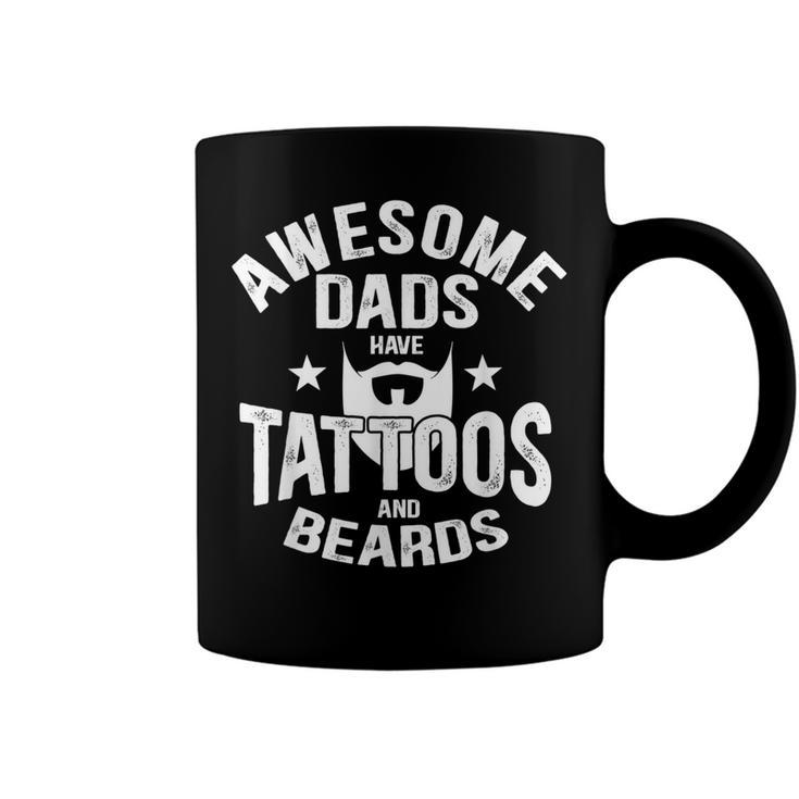 Mens Awesome Dads Have Tattoos And Beards Tattooist Lover Gift  V2 Coffee Mug