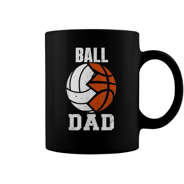 Mens Ball Dad Funny Volleyball Basketball Dad Coffee Mug