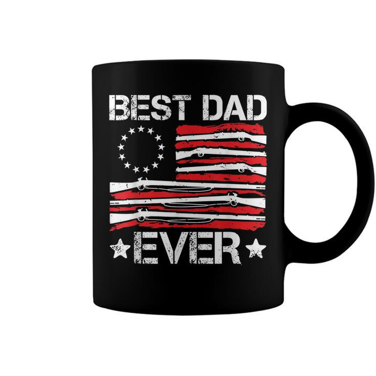 Mens Best Dad Ever Gun Rights American Flag Daddy 4Th Of July  Coffee Mug