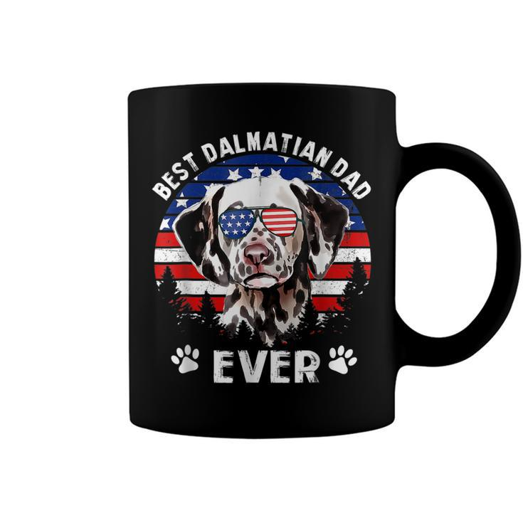 Mens Best Dalmatian Dad Ever Us Flag 4Th Of July  Coffee Mug