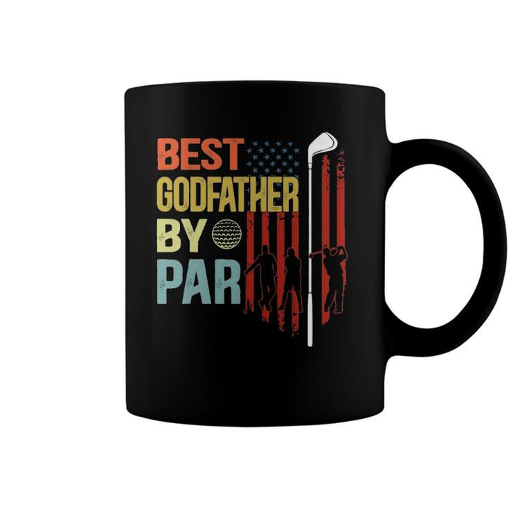 Mens Best Godfather By Par Flag  Fathers Day Golfing Coffee Mug