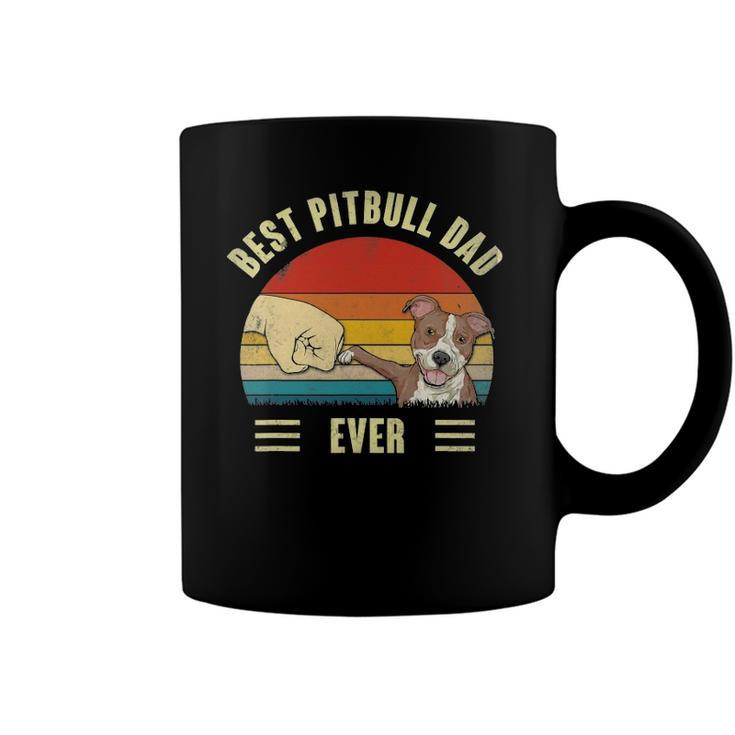 Mens Best Pitbull Dad Ever Bump Fit Dog Dad Fathers Day Vintage Coffee Mug