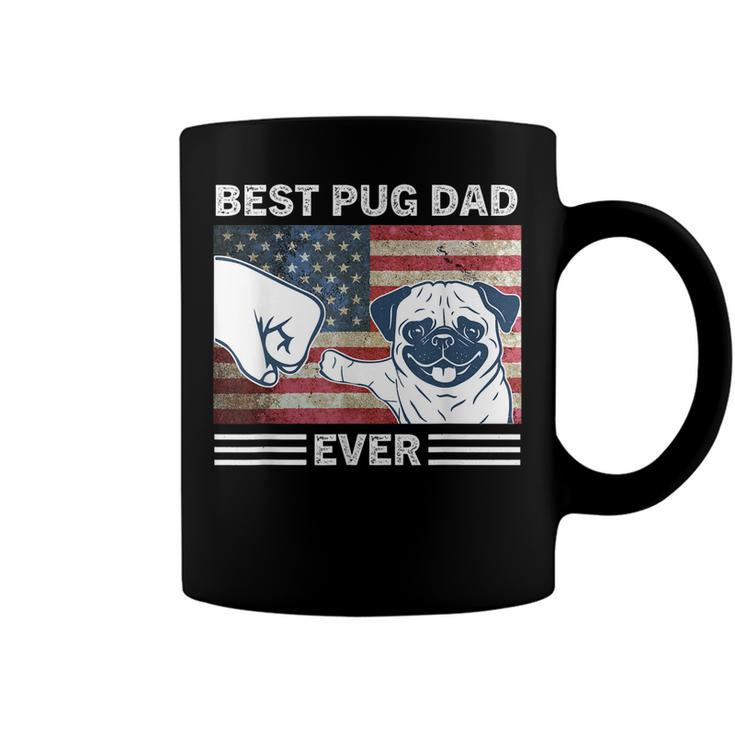 Mens Best Pug Dad Ever American Flag 4Th Of July Gift  Coffee Mug