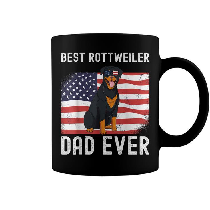 Mens Best Rottweiler Dad Ever American Flag 4Th Of July Rottie  Coffee Mug