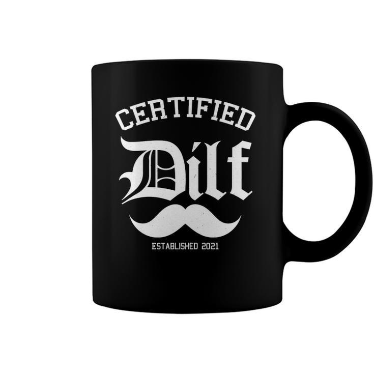 Mens Certified Dilf Funny Pregnancy Announcement For Fathers  Coffee Mug