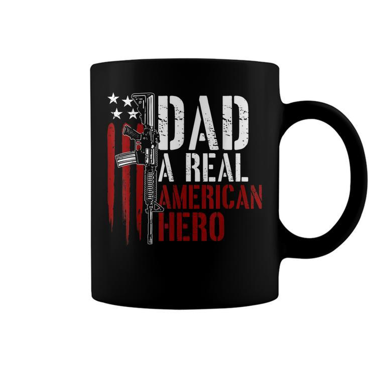 Mens Dad A Real American Hero Daddy Gun Rights Ar-15 4Th Of July  Coffee Mug