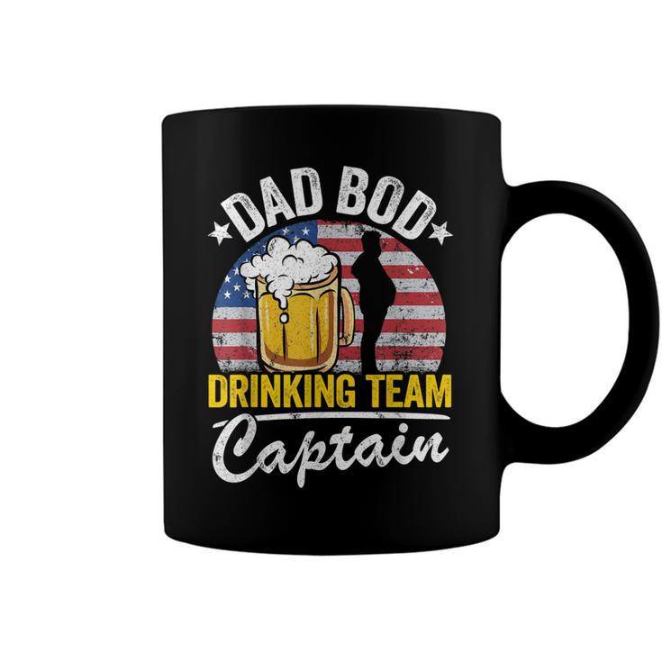 Mens Dad Bod Drinking Team Captain American Flag 4Th Of July Beer  Coffee Mug
