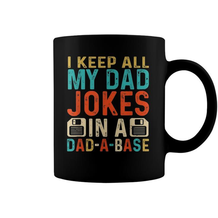 Mens Daddy  Dad Jokes Dad A Base Database Fathers Day Coffee Mug