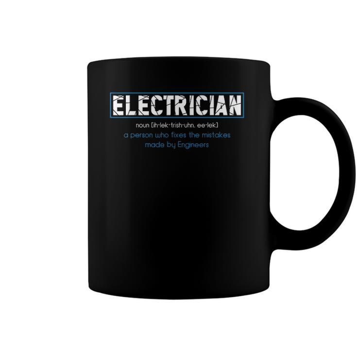 Mens Electrician Definition - Funny Dictionary Gift Coffee Mug
