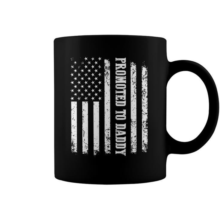 Mens First Time Dad Usa Flag  Promoted To Daddy Coffee Mug