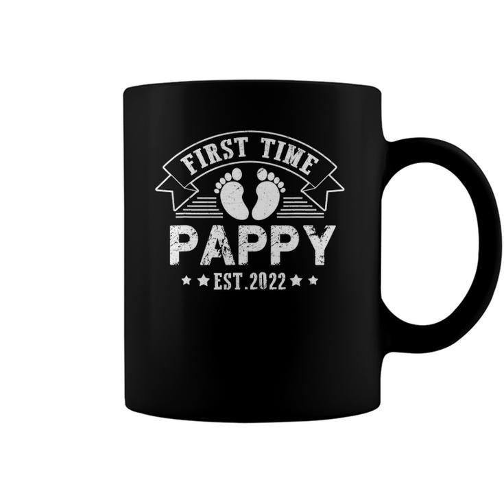 Mens First Time Pappy Est 2022 Fathers Day Coffee Mug