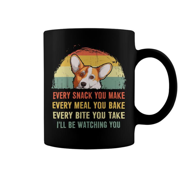 Mens Funny Corgi Retro Every Snack You Make Every Meal You Bake V2 Coffee Mug