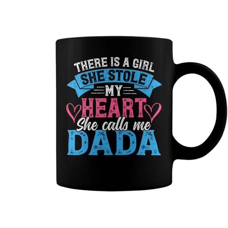 Mens Funny Fathers Day Shirt A Girl She Calls Me Dada Grandpa 7 Shirt Coffee Mug