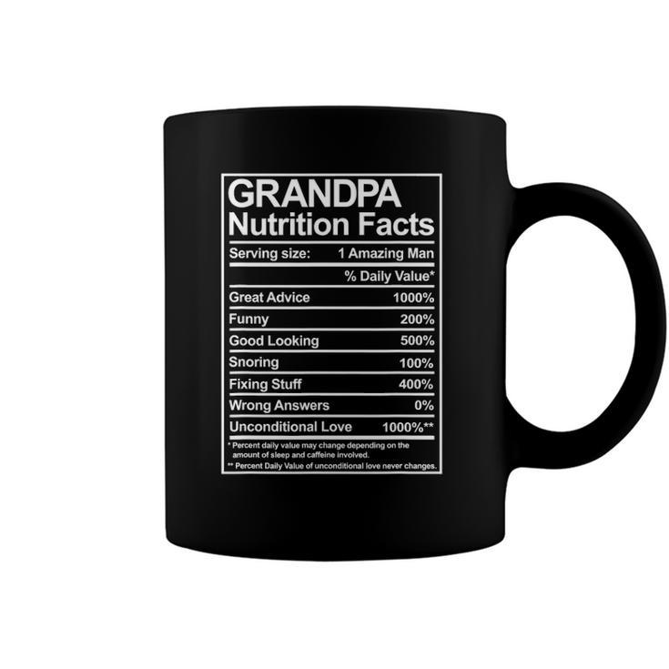 Mens Grandpa Nutrition Facts Funny Thoughtful Sweet Fathers Day Coffee Mug