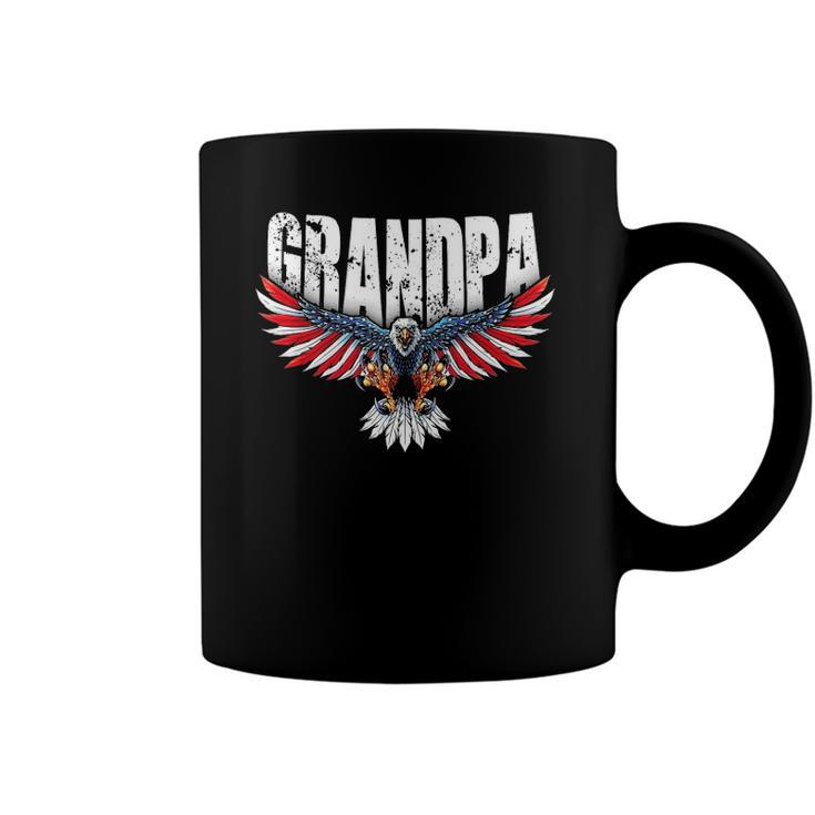 Mens Grandpa Vintage Usa Flag Bald Eagle Patriotic 4Th Of July  Coffee Mug