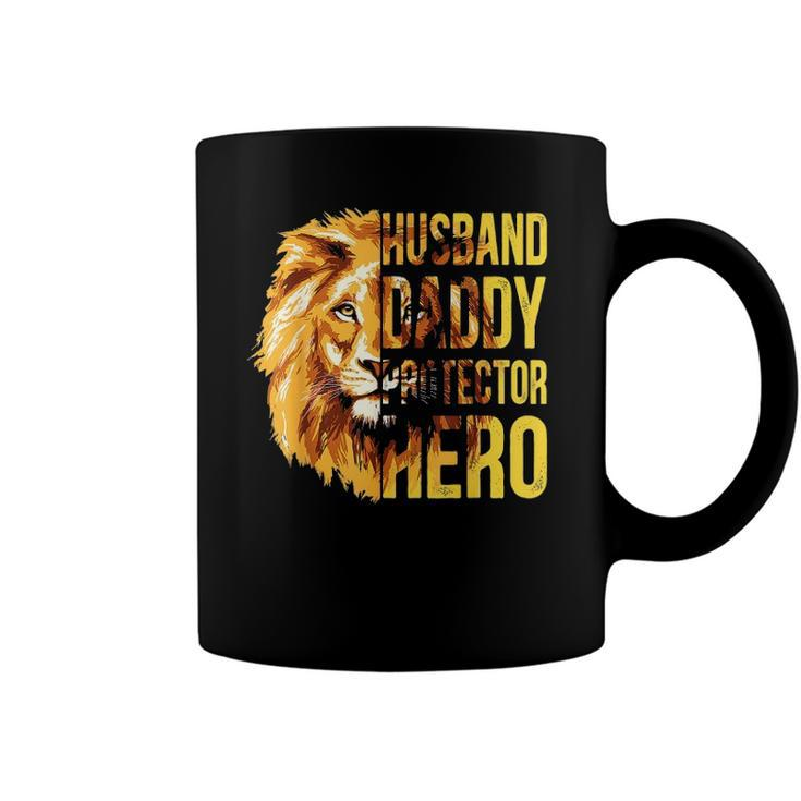 Mens Husband Daddy Protector Hero  Fathers Day Flag Usa Coffee Mug
