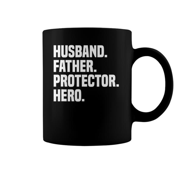 Mens Husband Father Protector Hero Funny Fathers Day Coffee Mug