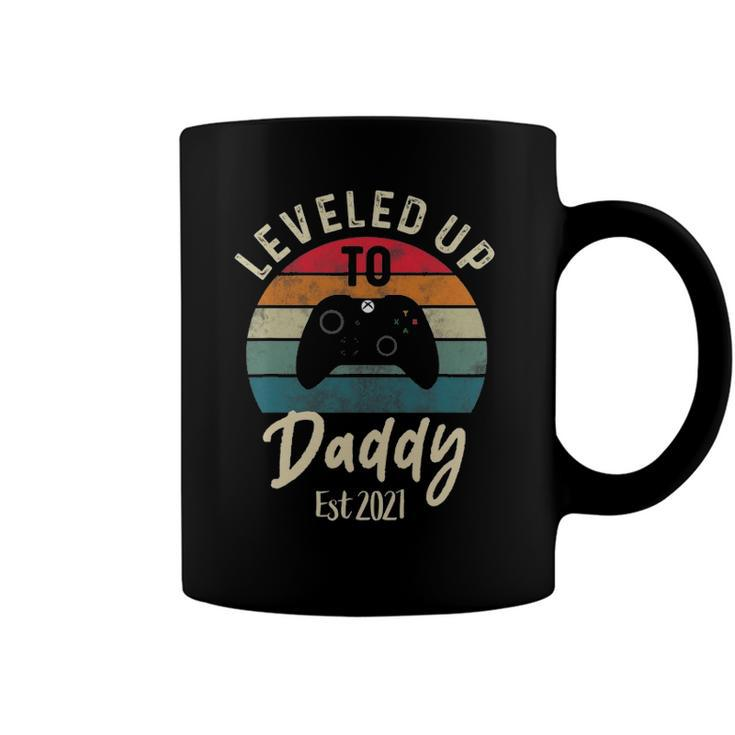 Mens I Leveled Up To Daddy Funny Promoted New Dad Again 2021 Ver2 Coffee Mug