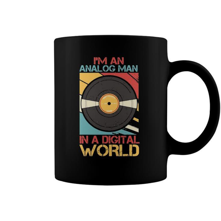 Mens Im An Analog Man In A Digital World Vinyl Vintage Music Coffee Mug