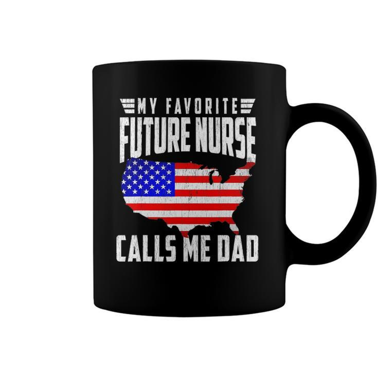Mens My Favorite Future Nurse Calls Me Dad Usa Flag Fathers Day Coffee Mug