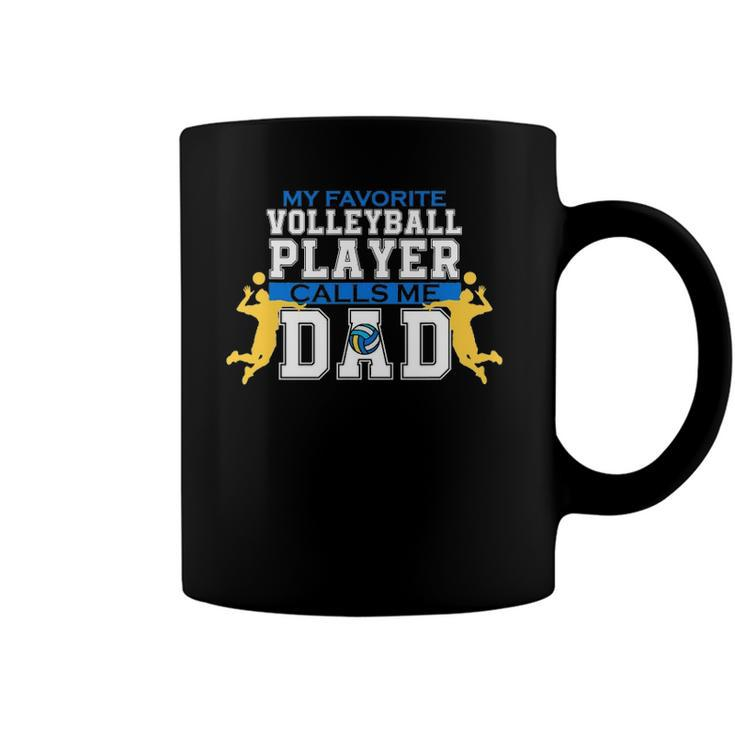 Mens My Favorite Volleyball Player Calls Me Dad For Men Fathers Day Coffee Mug