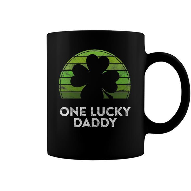 Mens One Lucky Daddy Shamrock Sunset Irish St Patricks Day Coffee Mug