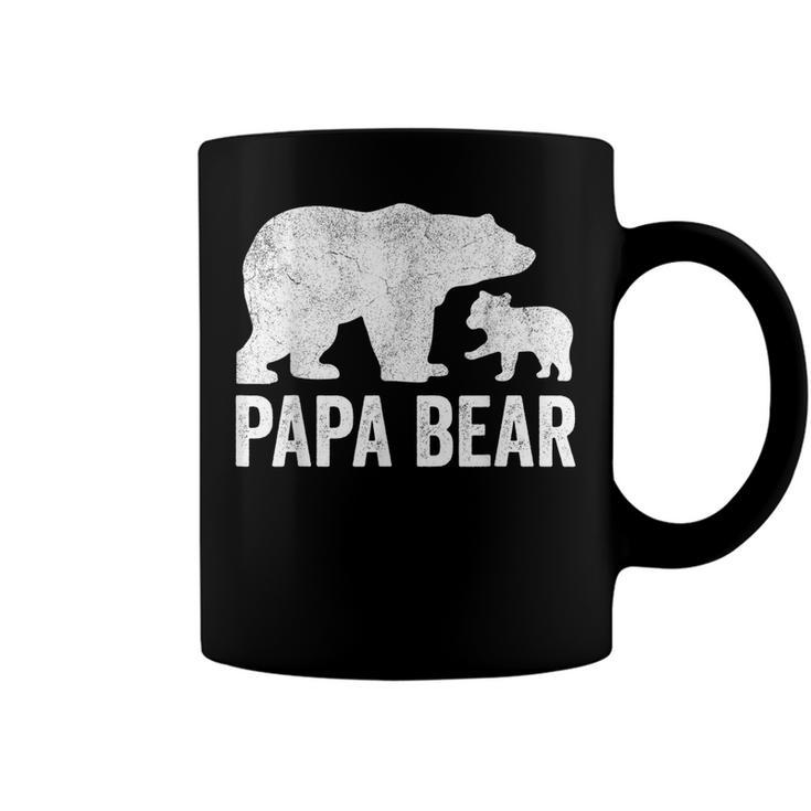 Mens Papa Bear Fathers Day Grandad  Fun 1 Cub Kid Grandpa  Coffee Mug