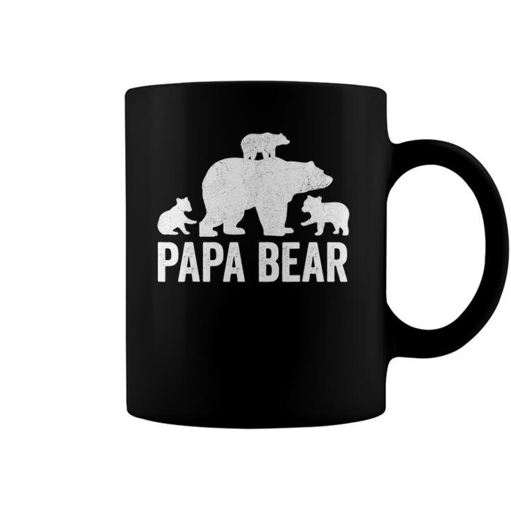 Mens Papa Bear Fathers Day Grandad S Fun 3 Cub Kid Grandpa Coffee Mug