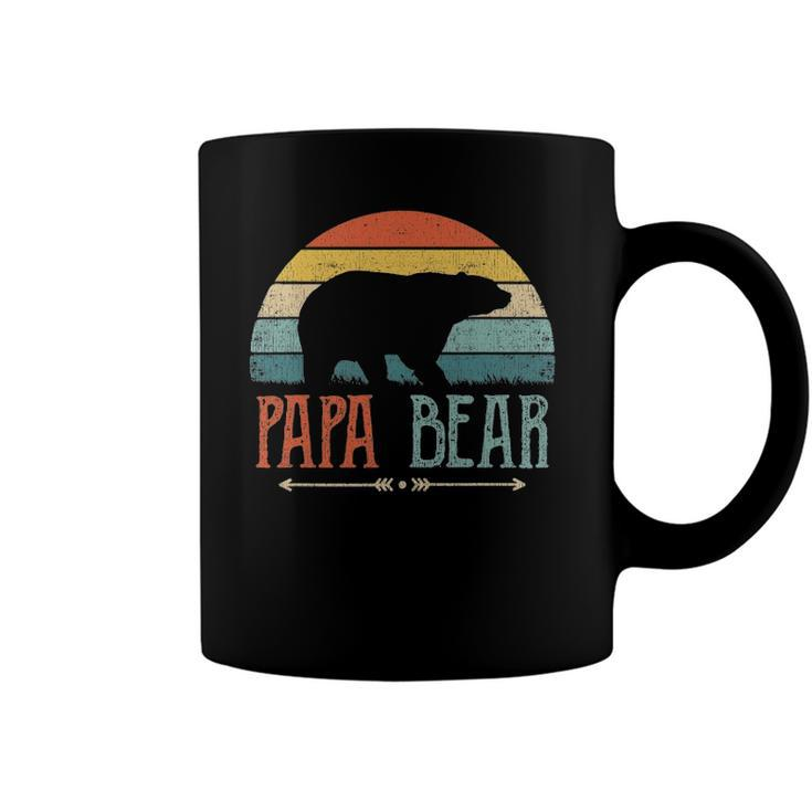 Mens Papa Bear Vintage Daddy Fathers Day Retro Dad Coffee Mug