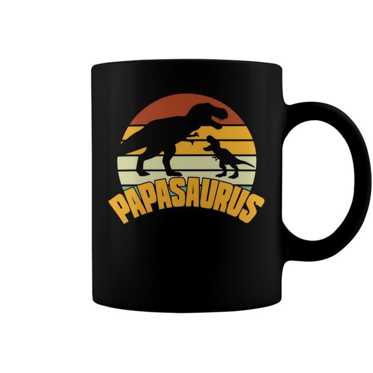 Mens Papasaurus Rex Funny Cute Dinosaur Fathers Day Coffee Mug