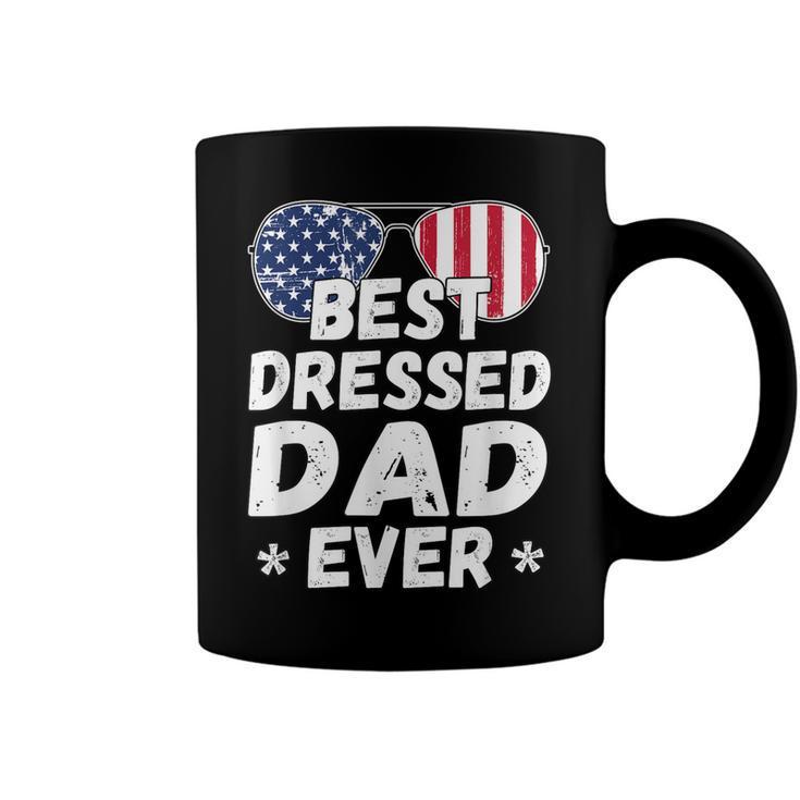 Mens Patriotic Dad  - Best Dad Ever 4Th Of July American Flag  Coffee Mug