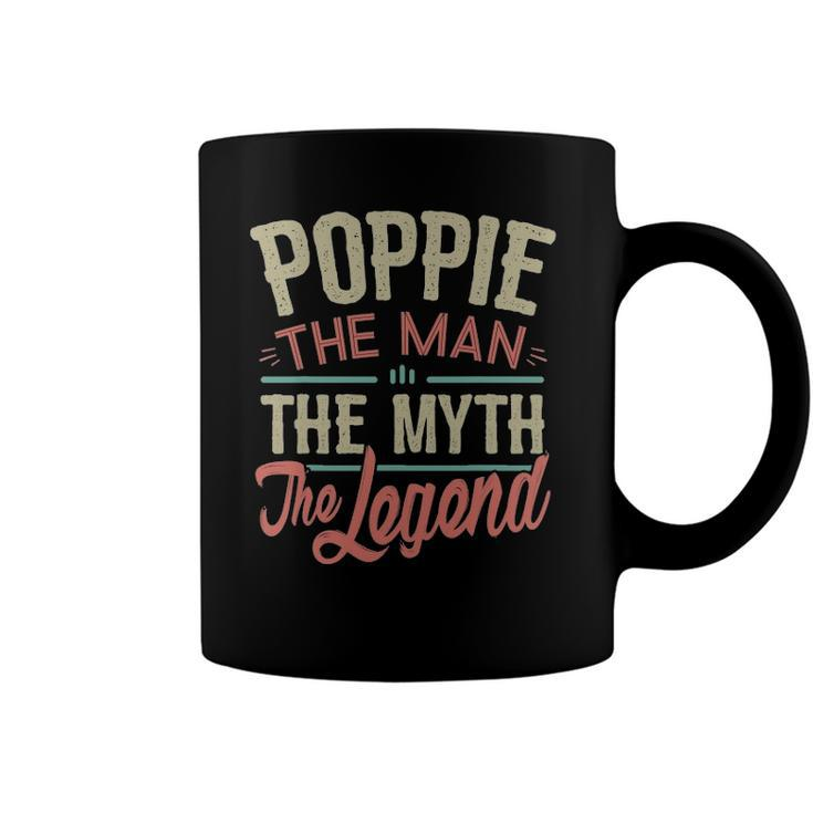 Mens Poppiefrom Grandchildren Poppie The Myth The Legend Coffee Mug