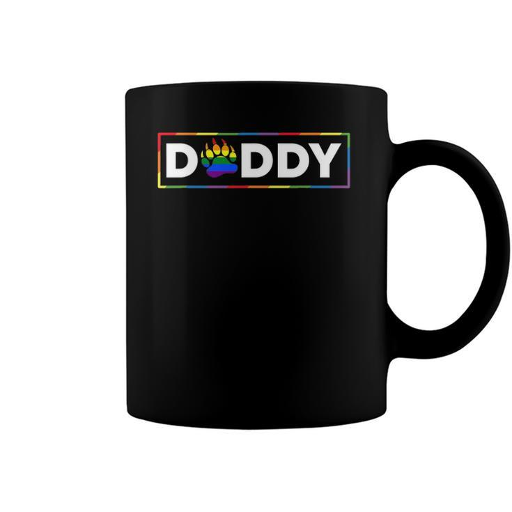 Mens Proud Gay Daddy Bear Paw Pride Rainbow Lgbtq Dad Fathers Day Coffee Mug