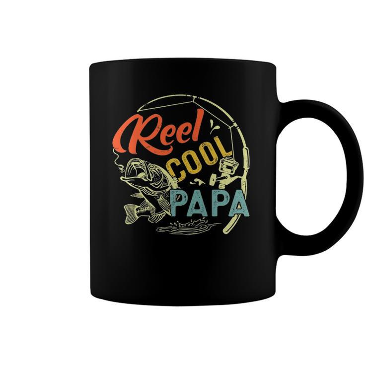 Mens Reel Cool Papa  Funny Fishing Fathers Day Christmas Coffee Mug