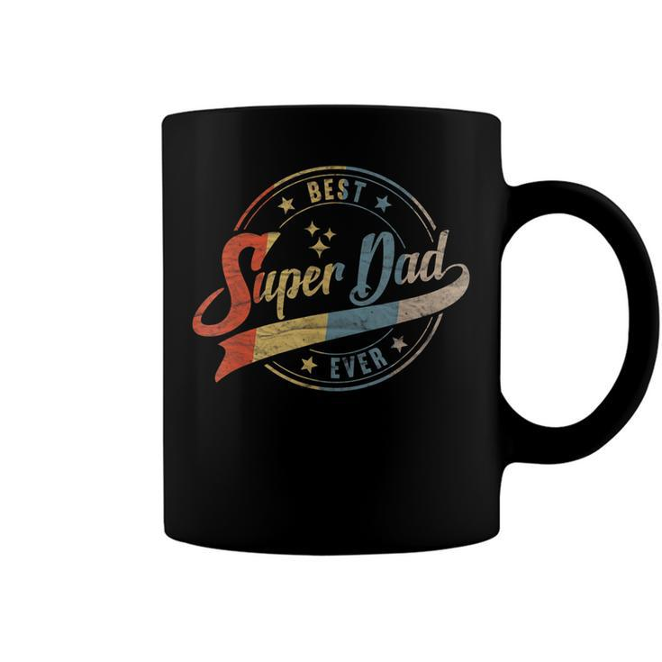 Mens Retro Best Dad Super Dad Ever Father Daddy Fathers Day Gift  Coffee Mug