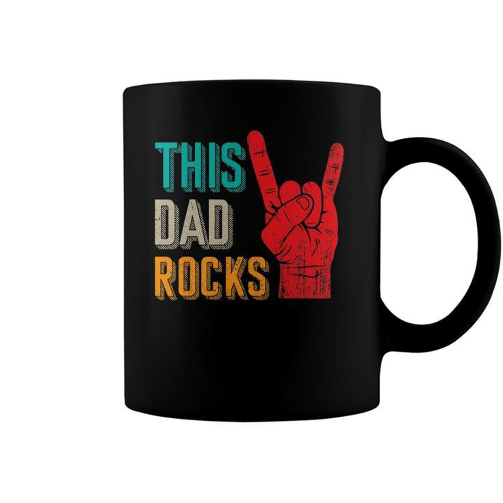 Mens This Dad Rocks Desi For Cool Father Rock And Roll Music Coffee Mug