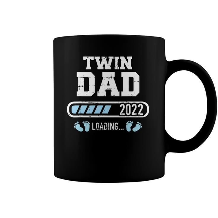 Mens Twin Dad 2022 Loading For Pregnancy Announcement Coffee Mug